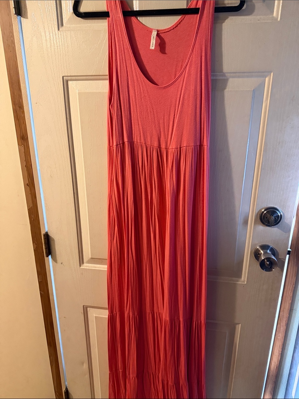 Bellamie Coral Pink Sleeveless Maxi Dress